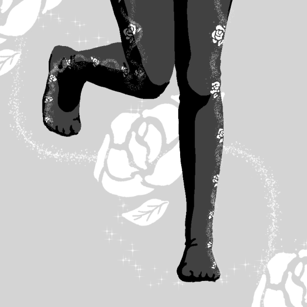 背景付黒サイド花柄